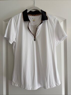 Greg Norman White Cheetah Polo